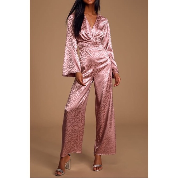 pink silk jumpsuit